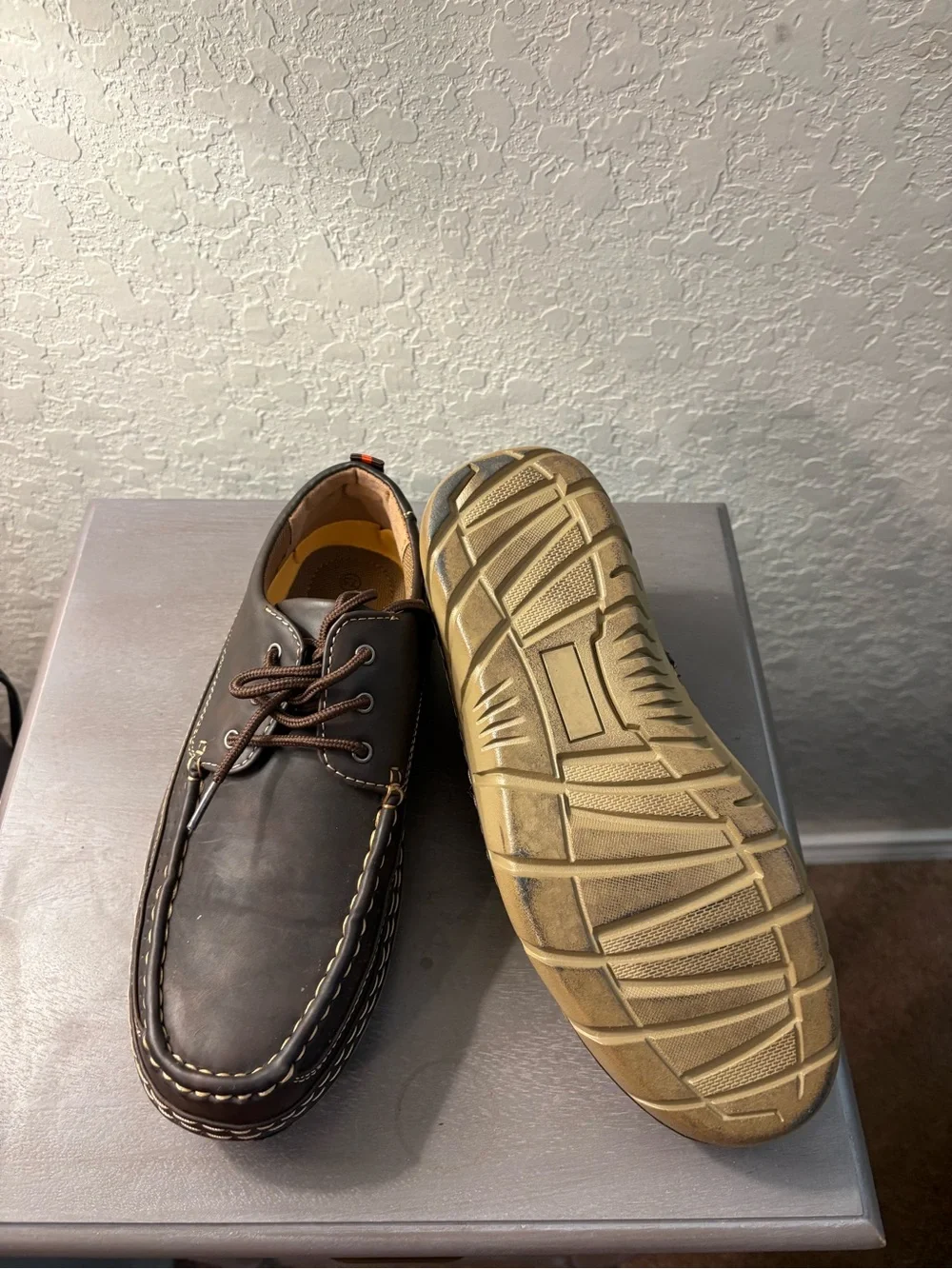 Men's Brown Casual Lace-Up Boat Shoes size 7.5